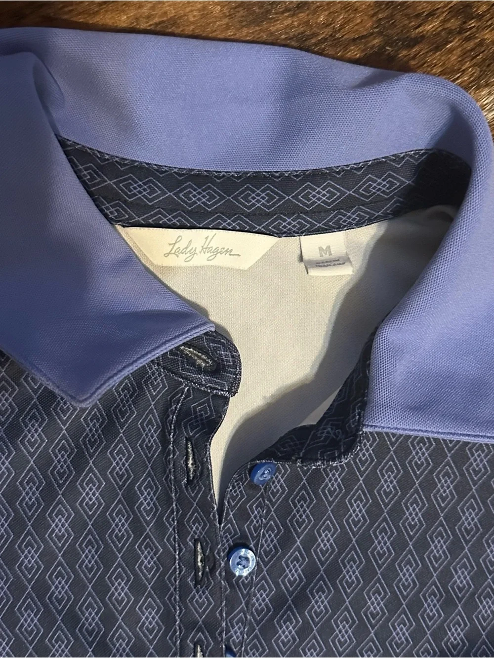 Like new golf set Sleeveless Polo with matching skirt Navy and Light Blue Trim